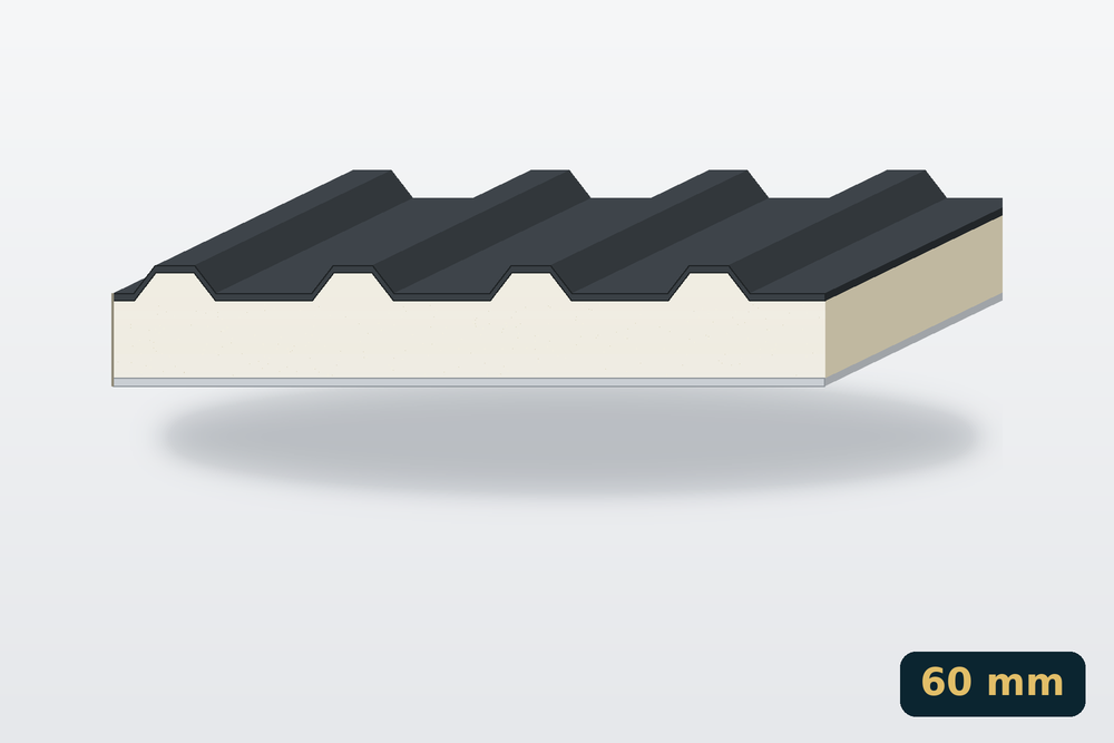 Szendvicspanel PUR tetőpanel 60 mm